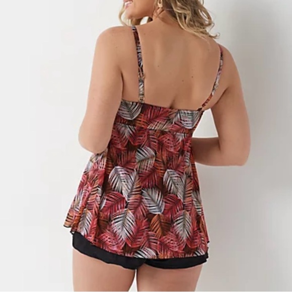 Fit 4 U Mesh Overlay Bandeau Romper With Built-in Shorts Spice Size 14 - Picture 4 of 9